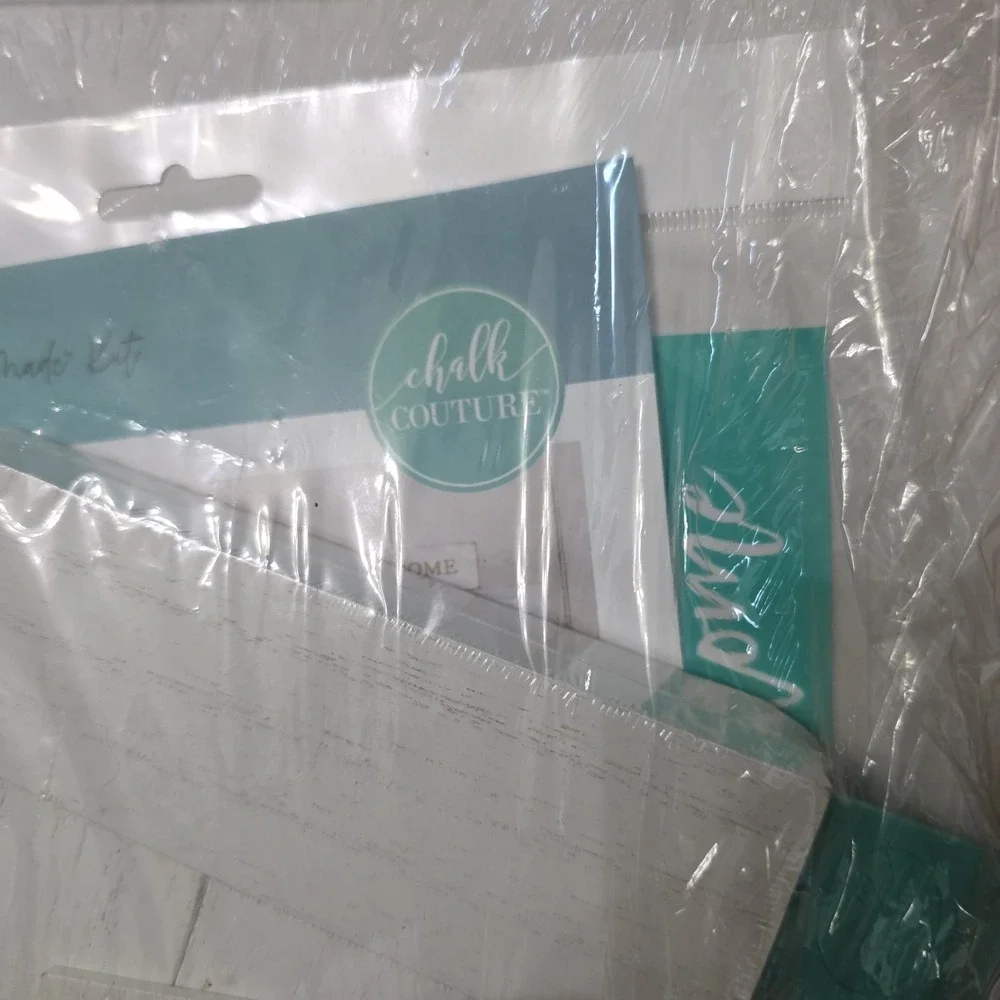 Retired WELCOME Chalk Couture Heart And Home Reusable Stencil Kit DIY